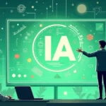 Cómo Mejora la Inteligencia Artificial la Productividad en las Empresas Concepto: Un diseñador mostrando aplicaciones de IA en productividad en una pantalla, con gráficos de impacto. Texto: "La IA mejora la productividad en las empresas. Descubre cómo y por qué es importante." Elementos visuales: IA en productividad, gráficos de impacto, y el nombre "Avendaño Design" en un fondo verde y anaranjado.